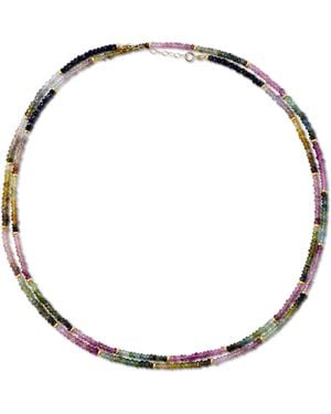 Bombyx House Tourmaline Bead Double Long Necklace - Metallic