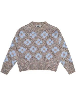 Gigi Knitwear Neutrals Flower Power Jumper - Grey