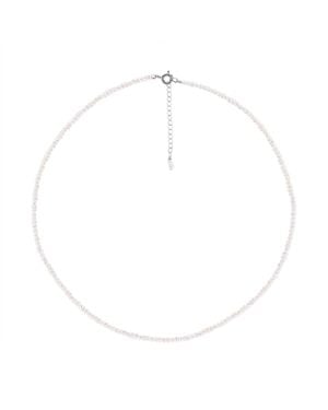 Pearl Code Choker With Freshwater Round Pearls - White
