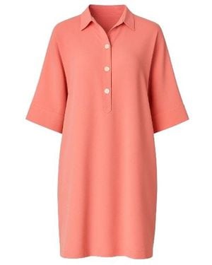 Conquista Oversized Coral Tencel Dress - Pink