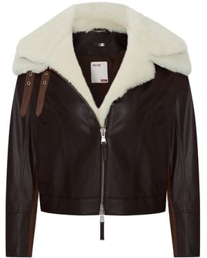 Pcfg Double Collar Leather Jacket - Black