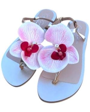 Sibylla Delphica Calanthe Orchid Slide-In Sandals - Purple