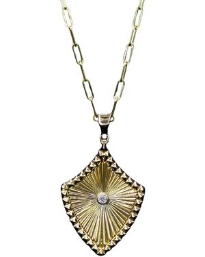 Anjalé Fine Jewelry Radiant Shield Necklace - Metallic