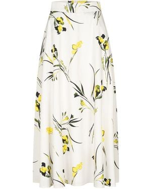 Marianna Déri ' / / Canola Blossom Print Maxi Skirt - White