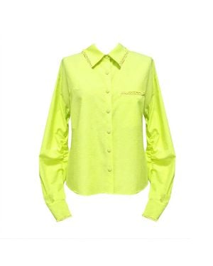 Arto. Sunshine Puff Textural Cotton Shirt - Yellow