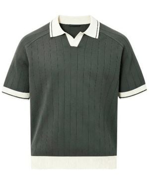 Vayla Open Collar Relaxed Fit Breathable Polo Shirt - Green