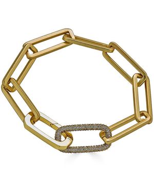 Loni Paul Jewelry Matte Chunky Rectangle Paperclip Bracelet - Metallic