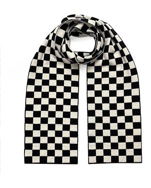INGMARSON Checked Small Wool & Cashmere Scarf - Black