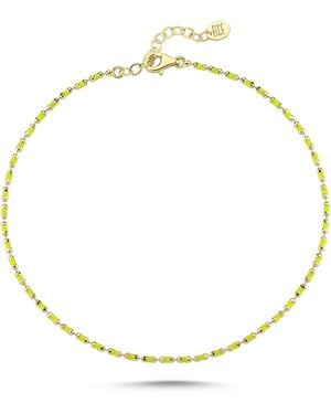 Ecce | Artisan Diamonds 14K Solid Enamelled Candy Crush Anklet - Metallic