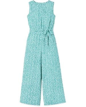 Yumi' Ditsy Culotte Jumpsuit - Blue
