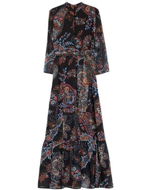 Niza Long Dress With V-Neck - Black