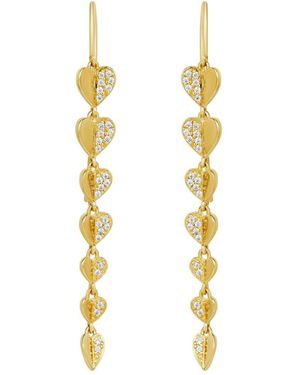 Dinny Hall Folded Heart Lab-Created Diamond Column Drops - Metallic