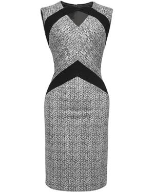 Smart and Joy Tailored Printed Suede Dress - Grey