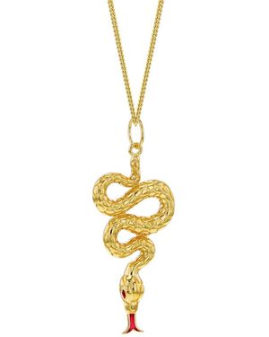 True Rocks Large Enamel Snake Pendant - Metallic