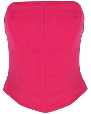 No'design Zippered Boned Corset - Pink