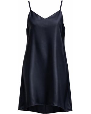 Serotoninn Silk Slip Mini Dress – Relaxed Fit - Blue
