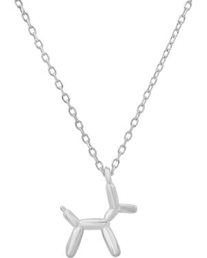 Kylie Harper Petite Sterling Balloon Dog Pendant Necklace - Metallic