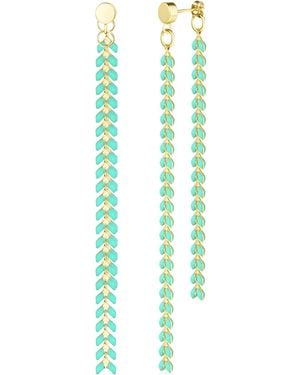 Rejected Hearts Club Elegante Chevron Dangle Earrings - Green
