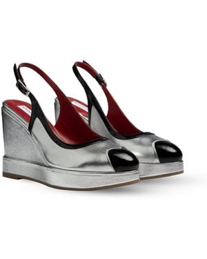 Rosamund Muir London Lavinia & Patent Leather Wedges - Red