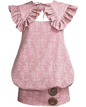28Natelier Neutrals Big Button Energy Dress - Pink