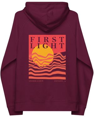 Anchor and Crew Burgundy Fourteen First Light Editions Organic Cotton Hoodie - Purple