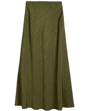 Nocturne Neutrals Khaki Flared Midi Skirt - Green