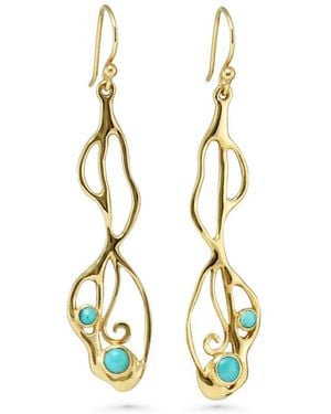Isla Silver Handcrafted Vermeil American Drop Earrings - Metallic