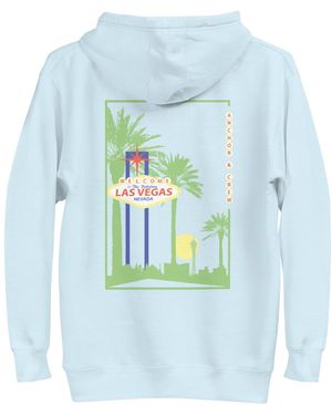 Anchor and Crew Sky Las Vegas Landmark Cotton Blend Hoodie - Blue