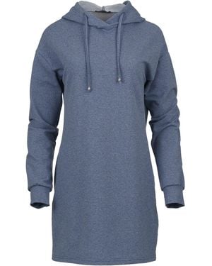 Conquista Melange Hooded Mini Dress - Blue