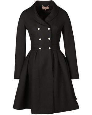 Santinni 'Kennedy' 100% Wool Dress Coat - Black