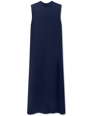 Roch Perel Satin Turtleneck Dress - Blue