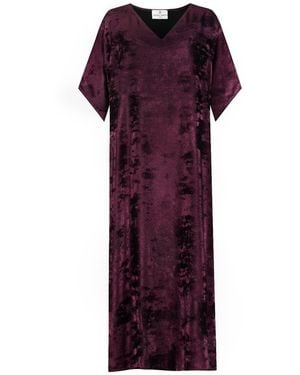 DHARA SHETH DUBAI Shadow Of Sequin Shimmer Long Kaftan Halloween Party Dress With Side Slit - Purple