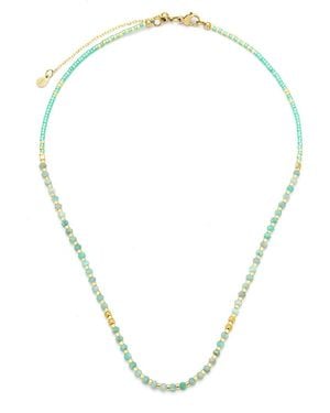 KAMARIA Lumira Mini Gemstone Necklace With Miyuki Beads - Metallic