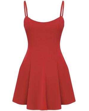 Lily Phellera Rose Nora Strap Mini Dress With Open Back - Red