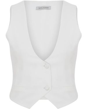 NAZLI CEREN Marielle Vest - White