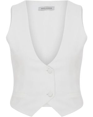 NAZLI CEREN Marielle Vest - White