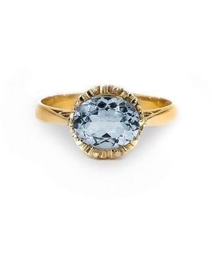 Marteliè Ring, Synthetic Aquamarine, Brilliant Cut - Blue