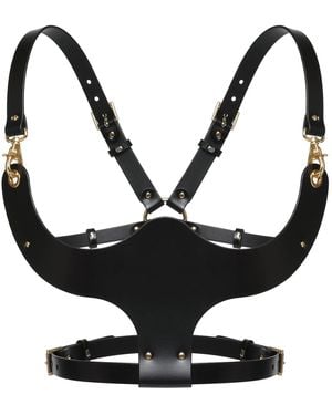 Haute Cuir Saria Leather Underbust Harness - Black
