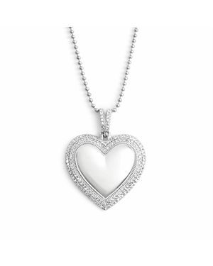 Maison De Gala Double Heart Crystal Pendant Necklace - Metallic