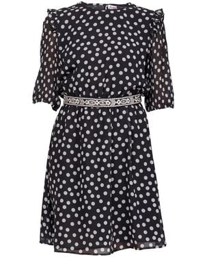Niza Short Round Neck Dress - Black