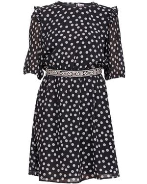 Niza Short Round Neck Dress - Black