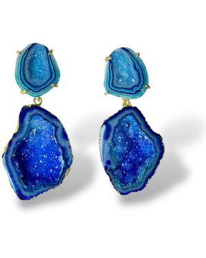 Magpie Rose Aqua & Cocktail Earrings - Blue