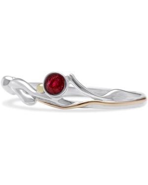 Isla Silver Dainty Sterling Ruby Ring - Pink