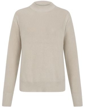 Paul James Knitwear Neutrals Lightweight Cotton Camilla Fisherman Rib Jumper - Grey