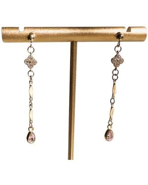 Rachel Nathan Post: Clover Ribbon Drop Earrings - White