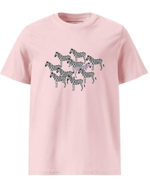 Anchor and Crew Cotton Zebra Where's William Going? Organic Cotton T-Shirt - Pink