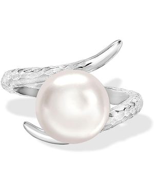Dower & Hall Twisted Freshwater Luna Pearl Ring - White