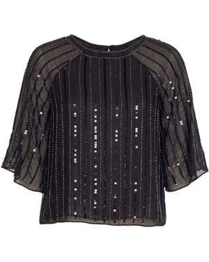 Rose & Nancy Aurora Sequin Top - Black