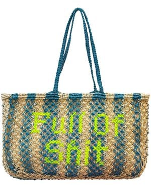 Lilly Loves Full Of Shit Jute Bag - Green