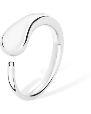 Lucy Quartermaine Solid Sterling Luna Open Drop Ring - White